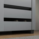 HOMCOM Shoe Storage Cabinet with Slatted Doors for 15 Pairs of Shoes Grey