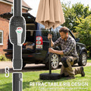Outsunny 2.7 m Garden Parasol Umbrella with Cross Base, Sandbag, Khaki