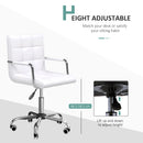 HOMCOM PU Leather Computer Chair, Adjustable Height-White