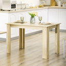 HOMCOM Dining Table For 4-6 People, Wood Effect Tabletop, Oak