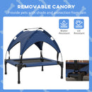 PawHut Cooling Raised Dog Bed w/ Breathable Mesh, for S, M Dogs - Dark Blue