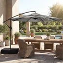Outsunny 3 m Garden Cantilever Parasol with Sandbag, 360 Degree Rotation