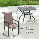 Outsunny 5 Pieces Outdoor Dining Set For 4, Grey And Khaki