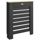HOMCOM Radiator Cover With Drawer, Horizontal Slat Black