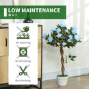 Outsunny Set Of 2 90cm Artificial Rose Tree, Fake Decorative Plant