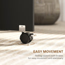 HOMCOM Mobile Drop Leaf Dining Table Folding Desk w/ 2 wheels Storage Shelves