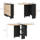 HOMCOM Mobile Drop Leaf Dining Table Folding Desk w/ 2 wheels Storage Shelves