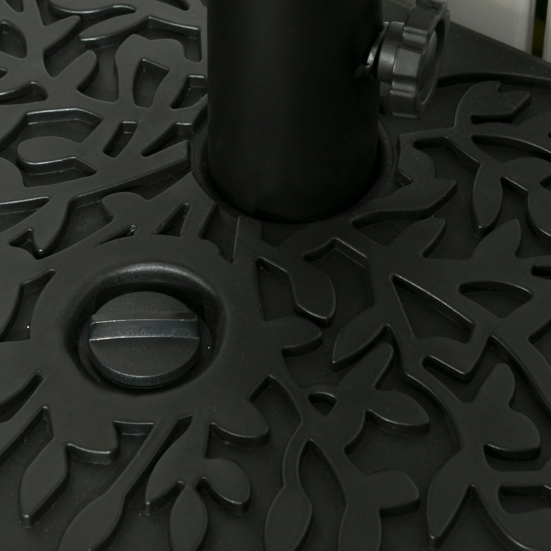 Outsunny Half Round Patio Umbrella Base for 3.8 cm or 4.8 cm Pole, Black