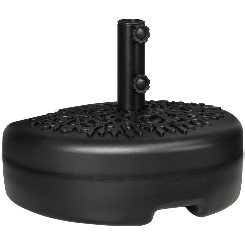 Outsunny Half Round Patio Umbrella Base for 3.8 cm or 4.8 cm Pole, Black