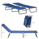 Outsunny Folding Sun Loungers Set Of 2 With Adjustable Backrest