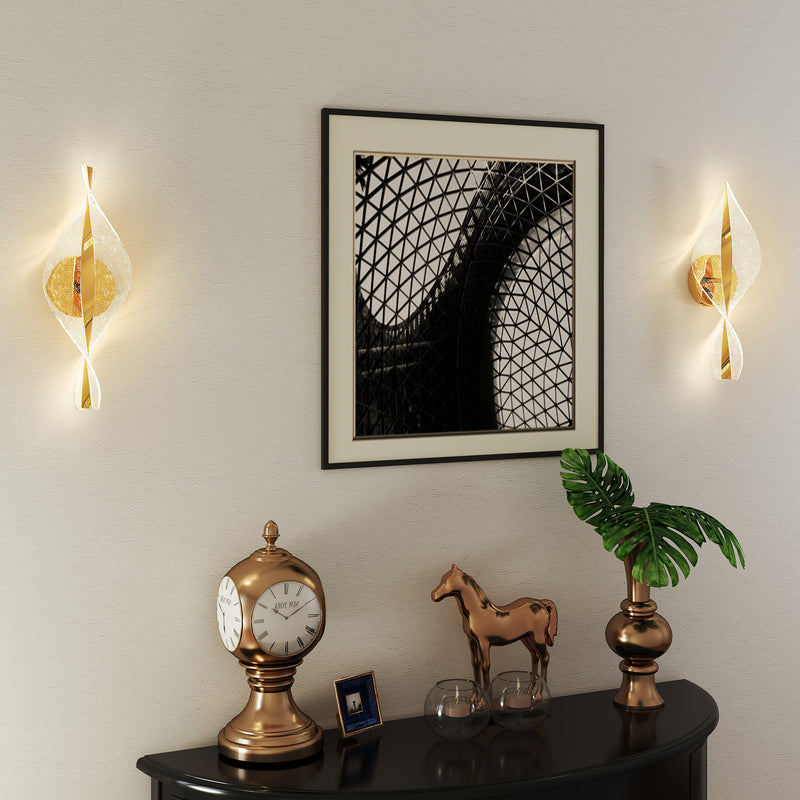 HOMCOM Led Wall Lamp 2 Pack, Modern Indoor Spiral Wall Light