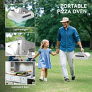 Outsunny Outdoor BBQ Pizza Oven with Thermometer for Gas/Charcoal BBQ Grills