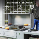 Outsunny Outdoor BBQ Pizza Oven with Thermometer for Gas/Charcoal BBQ Grills