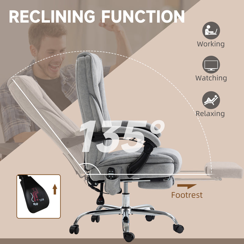 Vinsetto Massage Office Chair, Heated Reclining Desk Chair