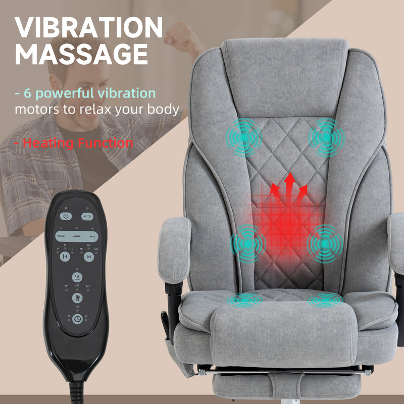 Vinsetto Massage Office Chair, Heated Reclining Desk Chair