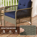 Outsunny 3 Pieces Rattan Bistro Set with Tempered Glass Table Charcoal Grey