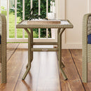 Outsunny 3 Pieces Rattan Bistro Set with Tempered Glass Table Charcoal Grey