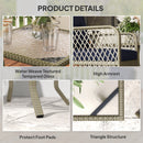 Outsunny 3 Pieces Rattan Bistro Set with Tempered Glass Table Charcoal Grey