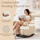 HOMCOM Modern High Back Corduroy Leisure Rocking Chair For Nursery, Beige