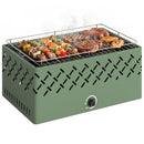 Outsunny Portable Charcoal BBQ Grill With Built-in Fan, Light Green