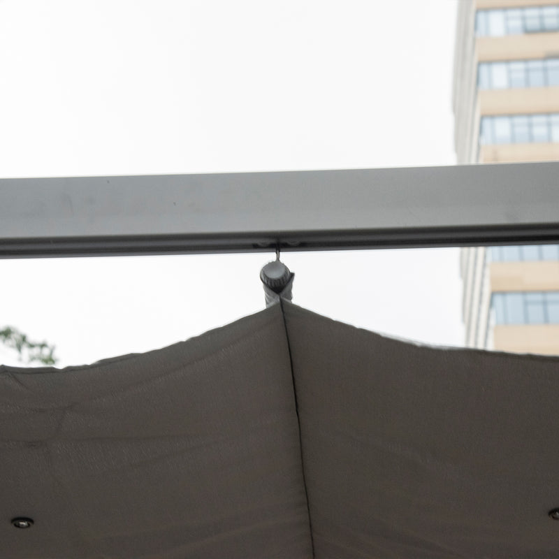 Outsunny 3x3(m) Pergola Gazebo Sun Shade Shelter Aluminium Garden Canopy, Grey