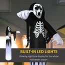 HOMCOM 12' Inflatable Halloween Skeleton Ghost with Lights 12ft 360cm