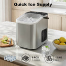 HOMCOM Ice Maker Machine Countertop, 9 Cubes Ready in 7 Mins, 12 KG in 24Hrs