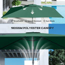 Outsunny Garden Parasol, Outdoor Umbrella With Tilt Function, Green