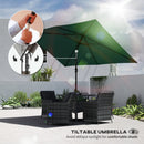 Outsunny Garden Parasol, Outdoor Umbrella With Tilt Function, Green