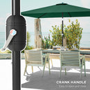 Outsunny Garden Parasol, Outdoor Umbrella With Tilt Function, Green