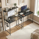 HOMCOM Computer Desk, 80cm Home Office Study Table with Hutch Shelf, Black