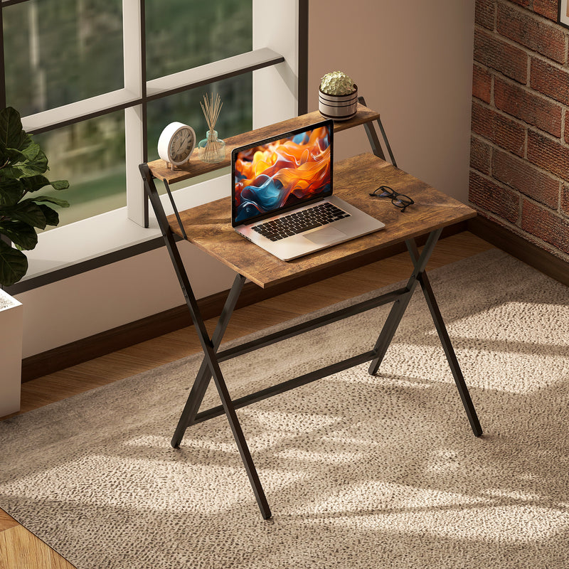 HOMCOM 81.5 Cm Folding Computer Desk For Small Spaces Bedroom