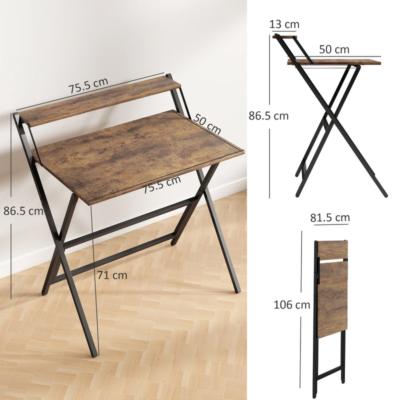 HOMCOM 81.5 Cm Folding Computer Desk For Small Spaces Bedroom