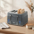 HOMCOM 4 Slice Electric Toaster with 7 Browning Levels, 1860W, Grey