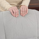 HOMCOM Swivel Recliner Chair with Footstool and Wooden Base, Light Grey