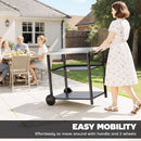 Outsunny Outdoor Grill Cart, Food Prep Table on Wheels, Black