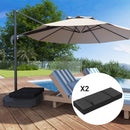 Outsunny Parasol Weights Set, Parasol Base Weights Bags, Black