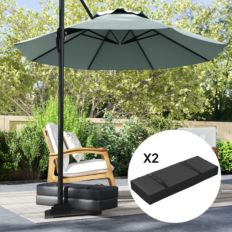Outsunny Parasol Weights Set, Parasol Base Weights Bags, Black