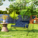 Outsunny 2 Seater Bench Pad, Chair Cushion with Back and Ties, Dark Blue