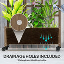 Outsunny Wooden Trellis Planter, Raised Garden Bed with Wheels and Bed Liner