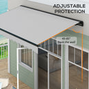 Outsunny 3.5 x 2.5m Electric Retractable Awning, Aluminium Frame, Light Grey