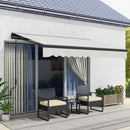 Outsunny 3.5 x 2.5m Electric Retractable Awning, Aluminium Frame, Light Grey