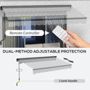 Outsunny 3.5 x 2.5m Electric Retractable Awning, Aluminium Frame, Light Grey