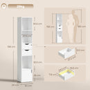 HOMCOM Bookcase With Drawers Adjustable Shelf 158 Cm White