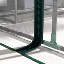 Outsunny 143x118x212cm Walk-In Lean to Wall Tunnel Plastic Greenhouse with Doors