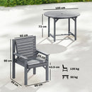 Outsunny Garden Dining Set, Round Table and Chairs w/ Parasol Hole, Grey