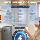 HOMCOM 5/3 Kg Portable Vented Tumble Dryer Machine With Timer, Silver Tone