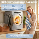HOMCOM 5/3 Kg Portable Vented Tumble Dryer Machine With Timer, Silver Tone