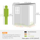 Outsunny Lean To Garden Shed, Plastic Tool Storage House W/ Lockable Door