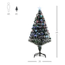 Christmas Time 4ft 120cm Green/White Artificial Christmas Tree W/ Prelit LED Lights-Multicolor